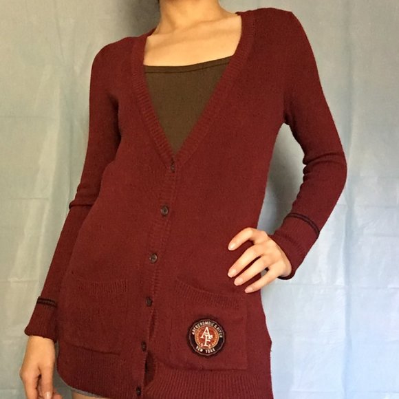 Maroon Abercrombie & Fitch Cardign - Picture 6 of 6